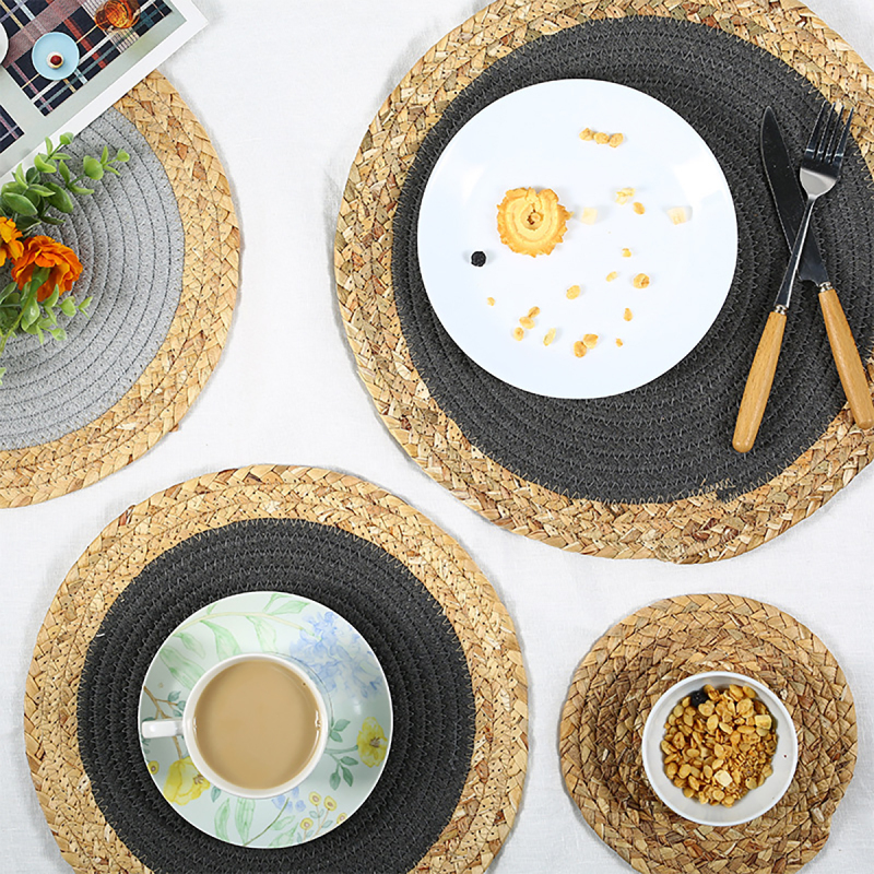 Matorino -Round Braided Placemats Set, Round Table Mats for Dining Tables 15 inch Washable.