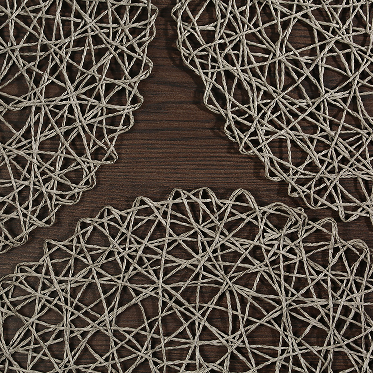 Matorino -Woven Paper Tabletop Collection Holiday or Event Décor, Reversible Round Placemat Set, 15" Dia.