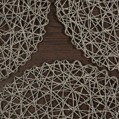 Matorino -Woven Paper Tabletop Collection Holiday or Event Décor, Reversible Round Placemat Set, 15" Dia.