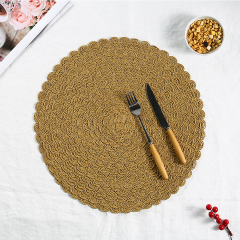 Matorino -Round Placemats Set, Natural Hyacinth Extra Wide Woven Placemats, Farmhouse Boho Fringe Placemats, Wipeable Braided Placemat.