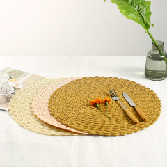 Matorino -Round Placemats Set, Natural Hyacinth Extra Wide Woven Placemats, Farmhouse Boho Fringe Placemats, Wipeable Braided Placemat.