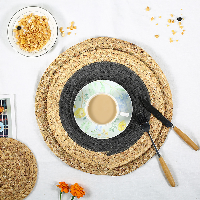 Matorino -Round Braided Placemats Set, Round Table Mats for Dining Tables 15 inch Washable.