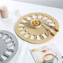 Matorino -Flower Boho Placemats Set, Round Placemats for Dining Table, Water Hyacinth Wicker Placemats, Straw Placemats, Natural Round Woven Placemats.
