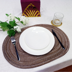 Matorino -Oval Woven Placemats 12x16 inch Cotton Braided Placemats， Heat-Resistant Non-Slip Cotton Table Mats Charger Plates for Table Decoration.