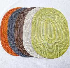 Matorino -Oval Woven Placemats 12x16 inch Cotton Braided Placemats， Heat-Resistant Non-Slip Cotton Table Mats Charger Plates for Table Decoration.