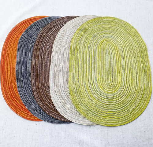 Matorino -Oval Woven Placemats 12x16 inch Cotton Braided Placemats， Heat-Resistant Non-Slip Cotton Table Mats Charger Plates for Table Decoration.