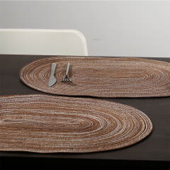 Matorino -Oval Woven Placemats 12x16 inch Cotton Braided Placemats， Heat-Resistant Non-Slip Cotton Table Mats Charger Plates for Table Decoration.