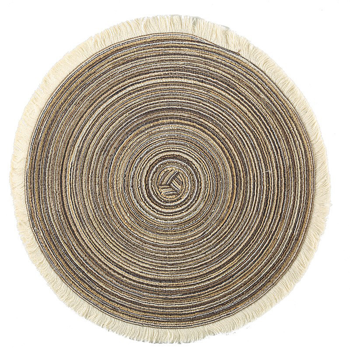 Matorino -Round Braided Placemats Set, Washable Table Placemats, Cotton Polyester Place Mats, 15 inch Circle Table Mats for Holiday Party.