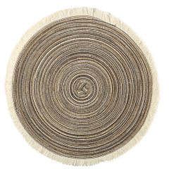 Matorino -Round Braided Placemats Set, Washable Table Placemats, Cotton Polyester Place Mats, 15 inch Circle Table Mats for Holiday Party.