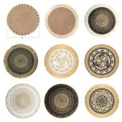 Matorino -Round Cotton Placemat Set, Boho Placemats Table Mats Woven Washable Table Placemats for Fall Kitchen Dining Home Farmhouse , Thanksgiving Christmas Decoration Heat Resistant Place Mat.