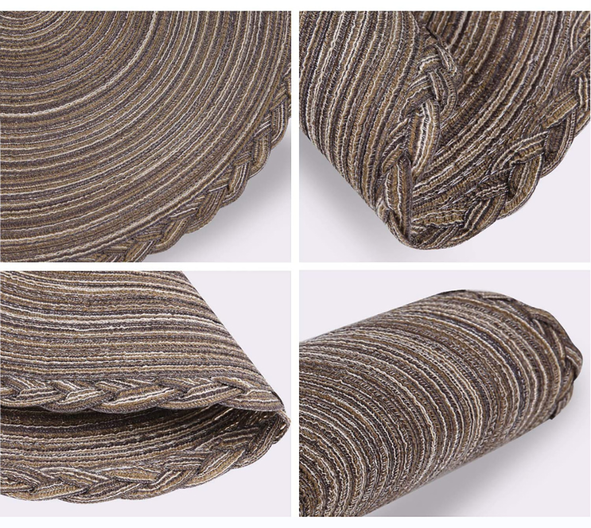 Matorino -Round Woven Placemats set for Dining Table Plates, 13 Inch Round Braided Placemat Heat Resistant Washable Christmas Table Mats.