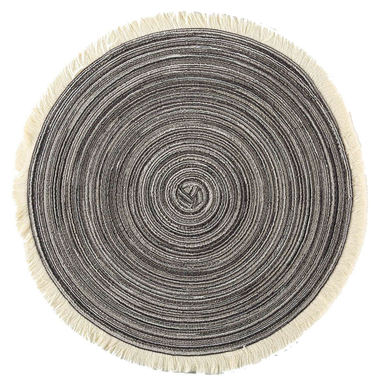 Matorino -Round Braided Placemats Set, Washable Table Placemats, Cotton Polyester Place Mats, 15 inch Circle Table Mats for Holiday Party.