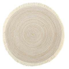 Matorino -Round Braided Placemats Set, Washable Table Placemats, Cotton Polyester Place Mats, 15 inch Circle Table Mats for Holiday Party.
