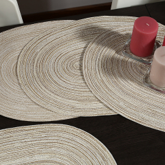 Matorino -Oval Woven Placemats 12x16 inch Cotton Braided Placemats， Heat-Resistant Non-Slip Cotton Table Mats Charger Plates for Table Decoration.