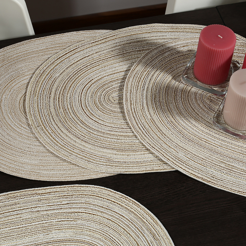 Matorino -Oval Woven Placemats 12x16 inch Cotton Braided Placemats， Heat-Resistant Non-Slip Cotton Table Mats Charger Plates for Table Decoration.