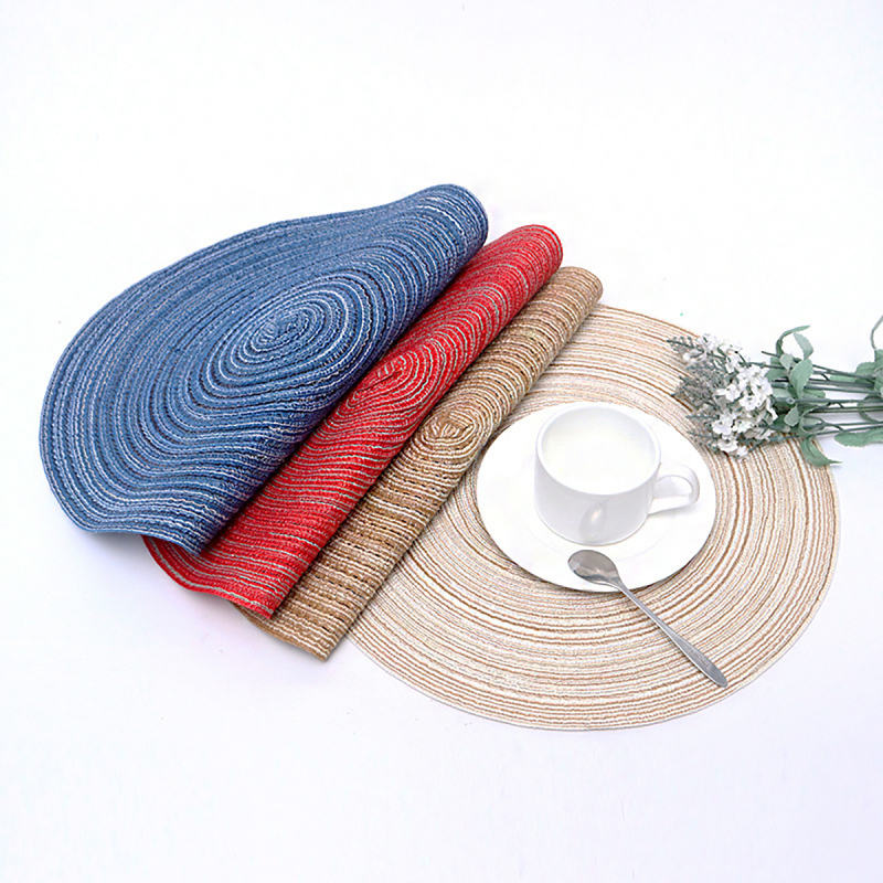 Matorino -Round Woven Placemats set for Dining Table Plates, 13 Inch Round Braided Placemat Heat Resistant Washable Christmas Table Mats.