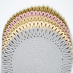 Matorino -Flower Boho Placemats Set, Round Placemats for Dining Table, Water Hyacinth Wicker Placemats, Straw Placemats, Natural Round Woven Placemats.