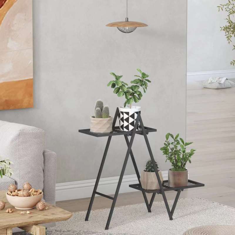 Matorino -2 Tier Plant Stand, Tall Metal Shelf Holder for Indoor, Outdoor Display Rack Flower Pot Stand for Corner Living Room Balcony Garden Patio.