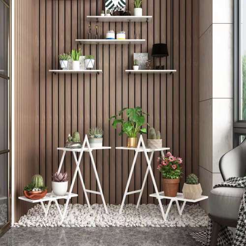 Matorino -2 Tier Plant Stand, Tall Metal Shelf Holder for Indoor, Outdoor Display Rack Flower Pot Stand for Corner Living Room Balcony Garden Patio.