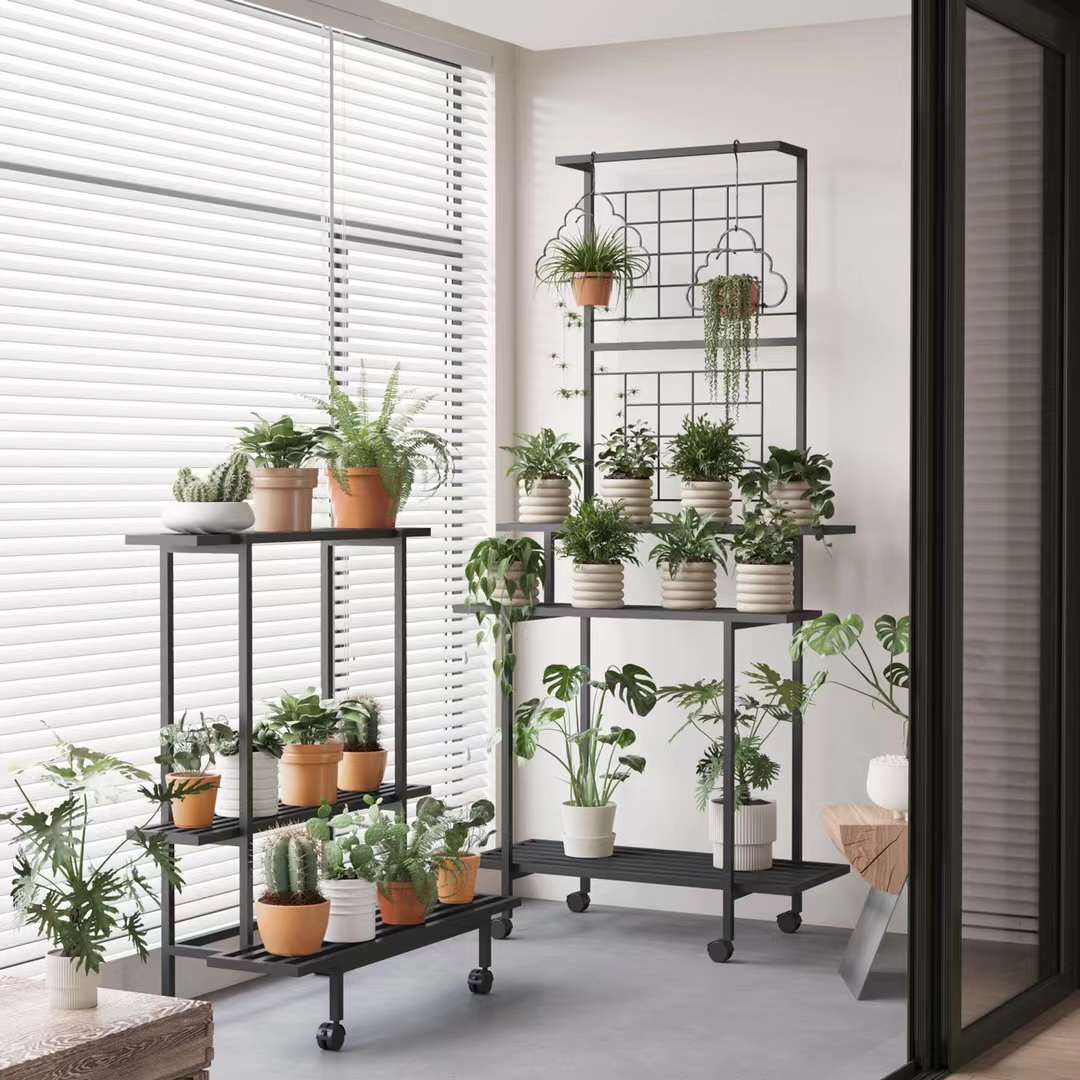Matorino - Plant Stand Indoor, Plant Shelf Outdoor, Metal Plant Rack for Multiple Plants, 2Tiers or 3 Tiers Ladder Plant Holder for Living Room Patio Boho, Home Decor for Gardening.
