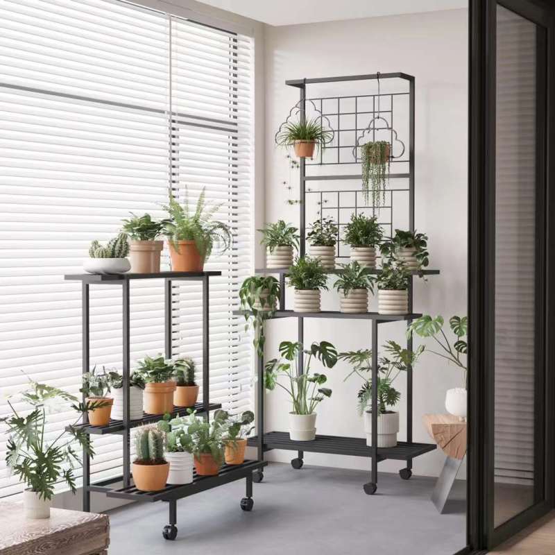 Matorino - Plant Stand Indoor, Plant Shelf Outdoor, Metal Plant Rack for Multiple Plants, 2Tiers or 3 Tiers Ladder Plant Holder for Living Room Patio Boho, Home Decor for Gardening.