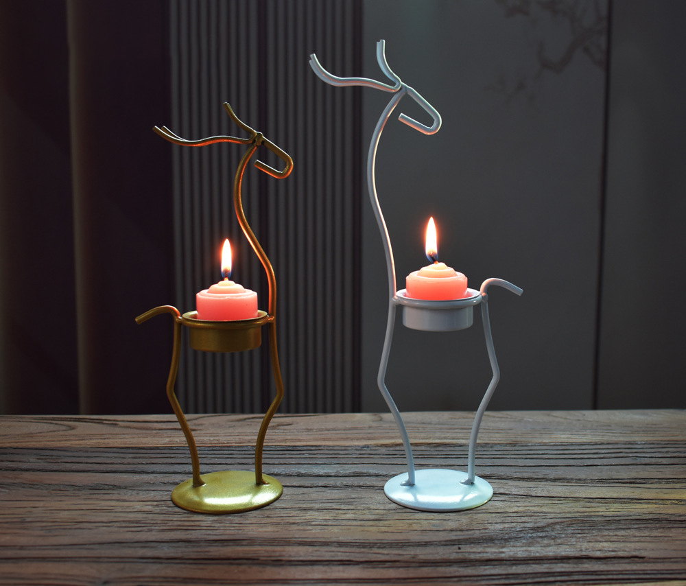 Matorino -Candle Holders for Tables, Retro Black Iron Tea Light Candle Holders, Vintage Home Decor Candlestick Stand for Living Room Valentine Christmas.