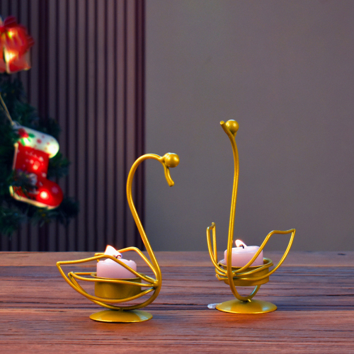 Matorino -Metal Wire Candle Holder Set of 2, Metal Wire Iron Tealight Candle Holders for Tables Decor Living Room Bathroom Decorations.