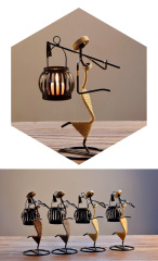 Matorino -Tea Light Candle Holders, Black Tea Light Holder, Farmer Carring a Hoe, Creative Candle Holders for Wedding Home Living Room Coffee Tables Decor, Ornaments for Christmas Part.