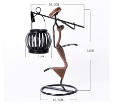 Matorino -Tea Light Candle Holders, Black Tea Light Holder, Farmer Carring a Hoe, Creative Candle Holders for Wedding Home Living Room Coffee Tables Decor, Ornaments for Christmas Part.