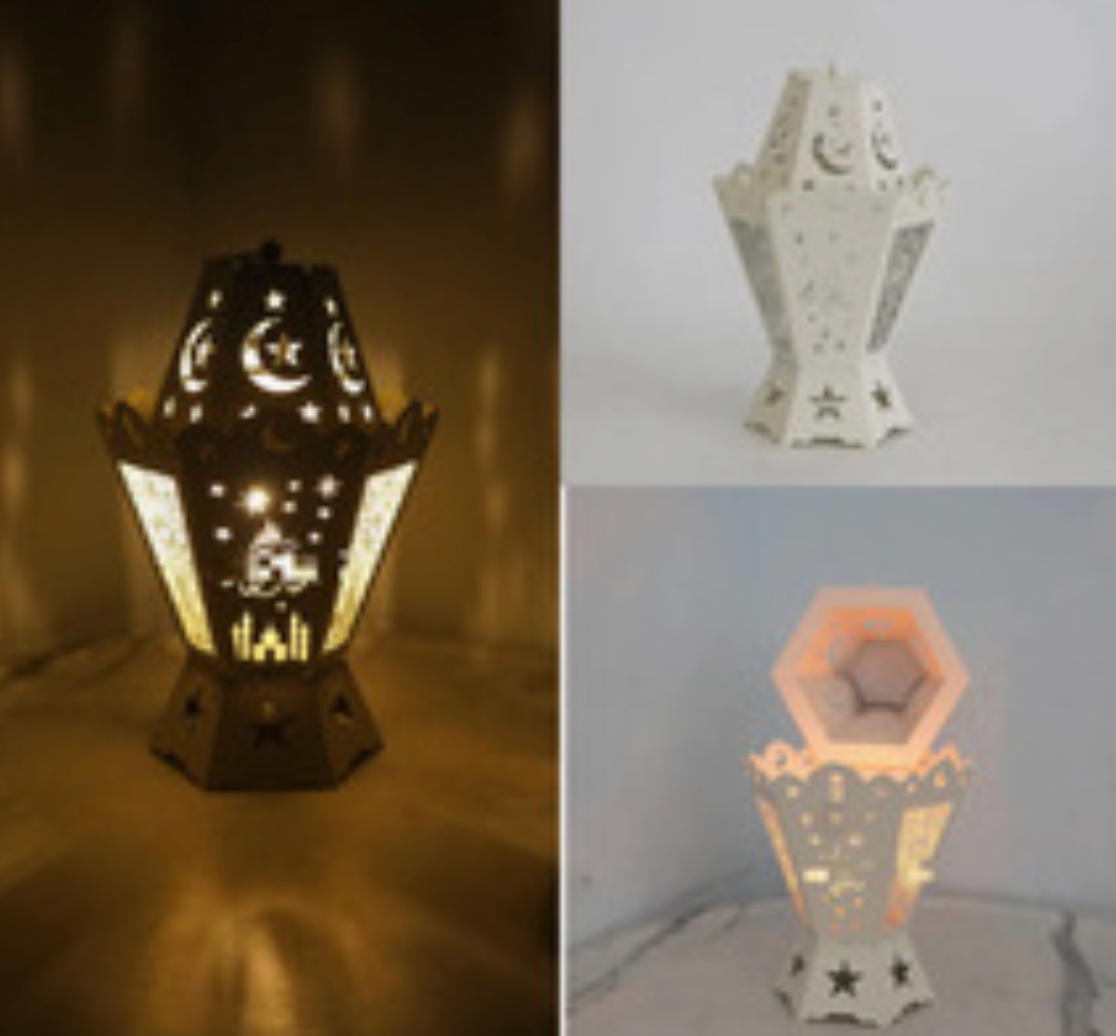 Matorino -Ramadan Lantern Set of 2, Cutout LED Lanterns with Moon & Star, for Eid Mubarak & Muslim Home Decor