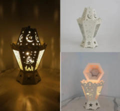 Matorino -Ramadan Lantern Set of 2, Cutout LED Lanterns with Moon & Star, for Eid Mubarak & Muslim Home Decor