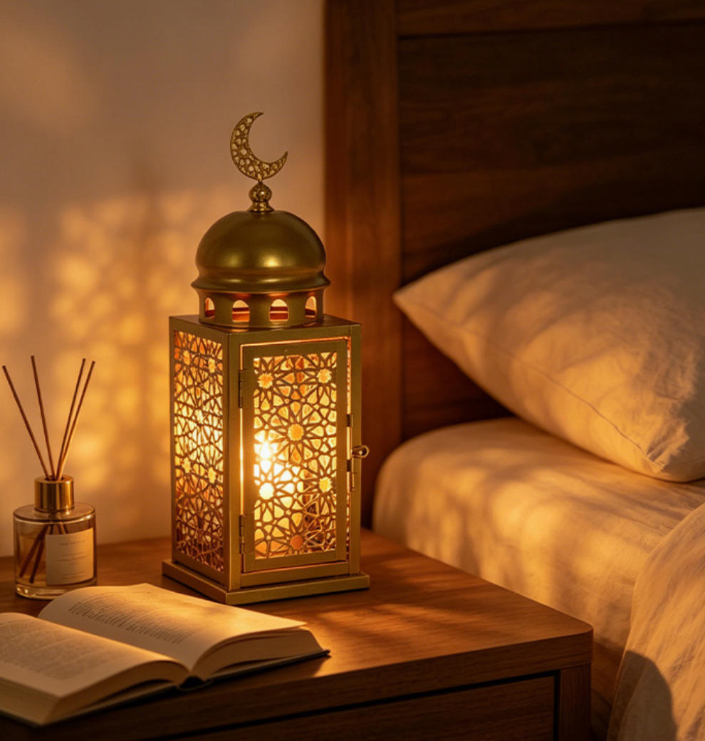 Matorino -Islamic Style Decorative Lanterns with Openable Door, 2 size Gold/White color Metal Lanterns for Ramadan, Weddings & Home Accents