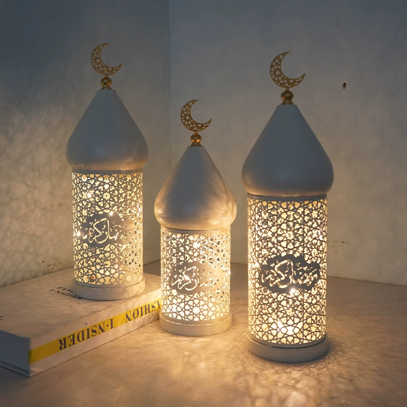 Matorino-Royal Look White Colors Islamic Ramadan Eid Ul Fitr Lighting Decoration Candle Lanterns
