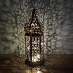 Matorino-Ramadan Metal Lantern Fanous Lantern Ramadan Kareem Home Tabletop Decoration