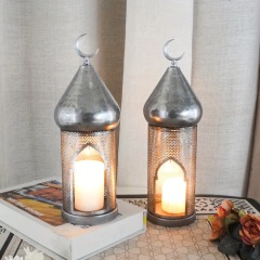 Matorino-Ramadan Decoration Metal Lantern Eid Table Ornament Tabletop Decoration Eid Gift for Muslim