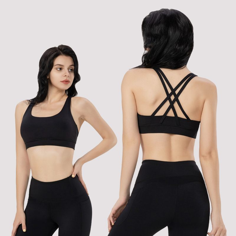 Seamed Women Yoga Sports Bra Female Fitness Tops Lady Workout Shockproof  Underwear Femme Solid Color Training Undershirt