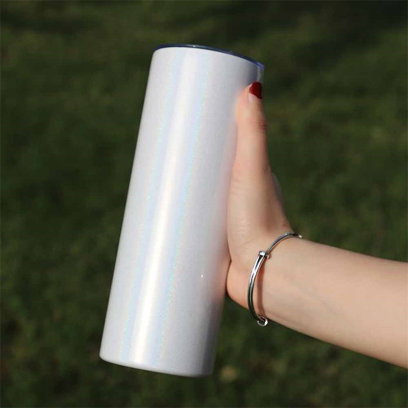 RafeeSub 20oz White Glitter Sublimation Tumbler