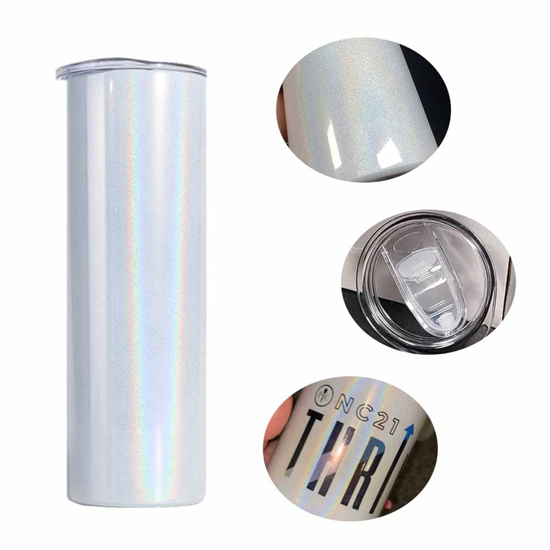 RafeeSub 20oz White Glitter Sublimation Tumbler