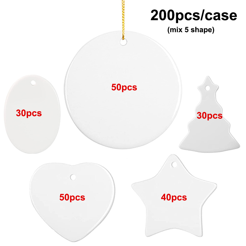 26 Pieces Ceramic Sublimation Ornaments Blanks, 2.87 Inches Ceramic Ornaments for Sublimation Christmas Ornaments Blanks Discs Ceramic Ornaments to
