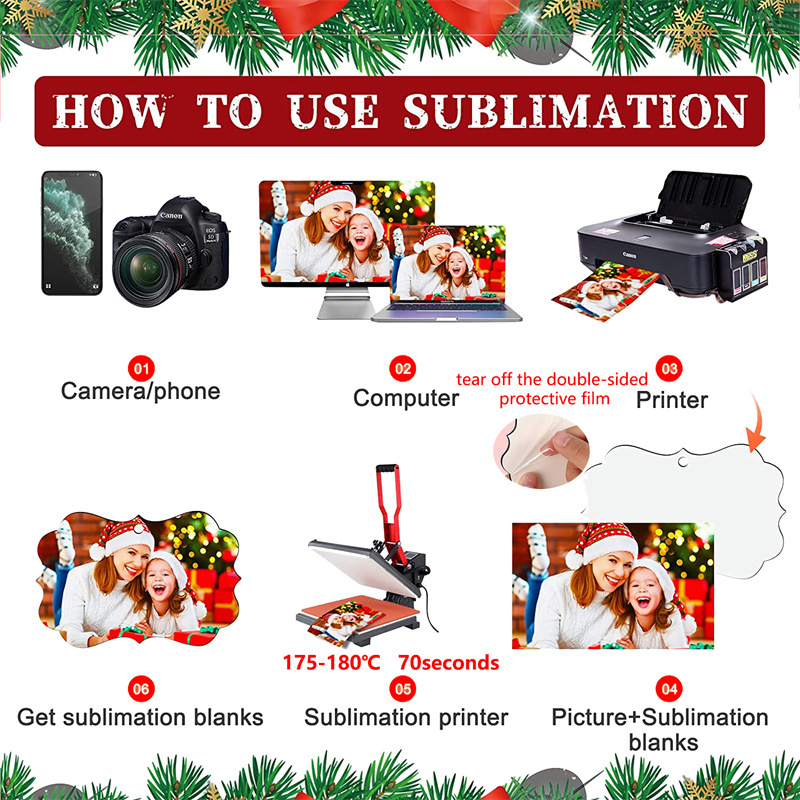 MDF Christmas Ornaments | Sublimation Blanks | - RafeeSub