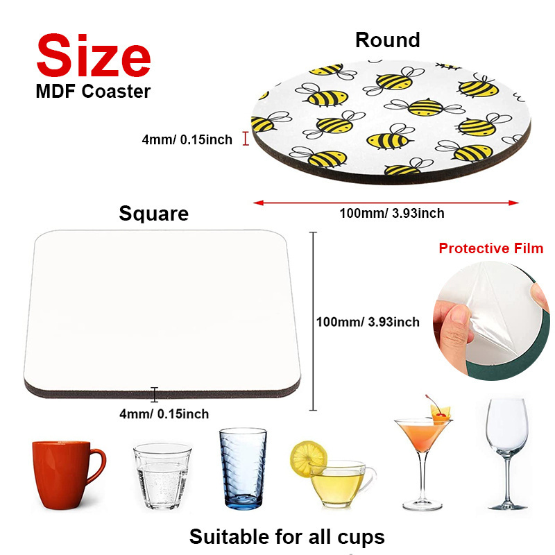 MDF Drinks Coaster | Sublimation Blanks | - RafeeSub