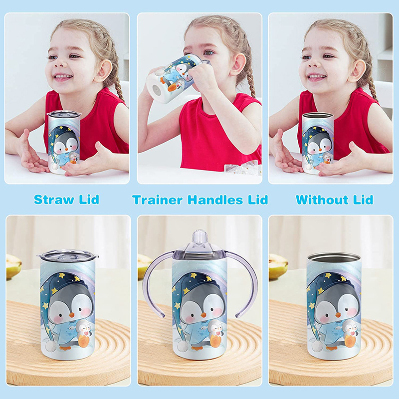 12oz Sublimation Kids Sippy Cup | 2 Lids | - RafeeSub