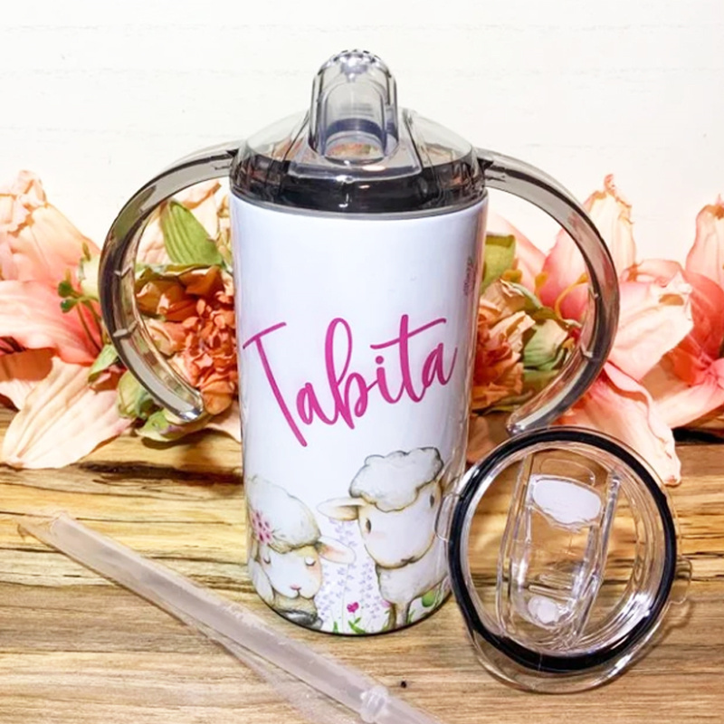 12oz Sublimation Kids Sippy Cup | 2 Lids | - RafeeSub