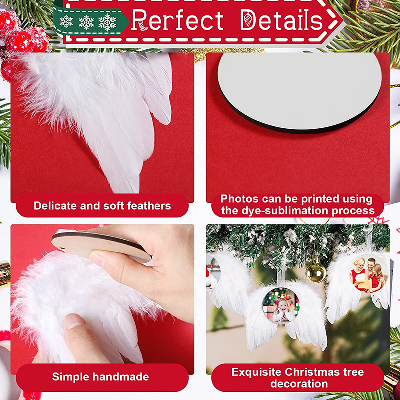 MDF Christmas Decoration Sublimation Angel Wing Ornament | - RafeeSub
