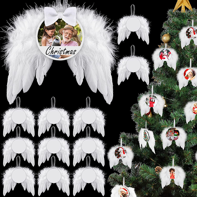 MDF Christmas Decoration Sublimation Angel Wing Ornament | - RafeeSub