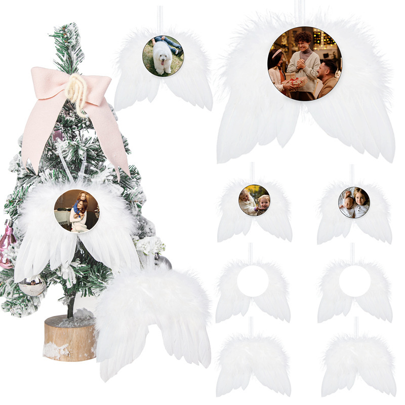 MDF Christmas Decoration Sublimation Angel Wing Ornament | - RafeeSub