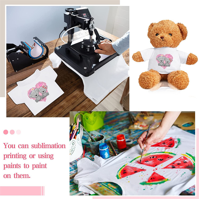 Bear Clothes White Doll T Shirts Doll T Shirts | Sublimation Blanks | 50PCS- RafeeSub