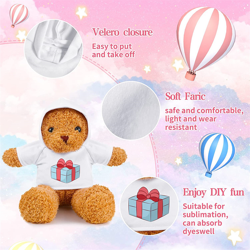 Bear Clothes White Doll T Shirts Doll T Shirts | Sublimation Blanks | 50PCS- RafeeSub