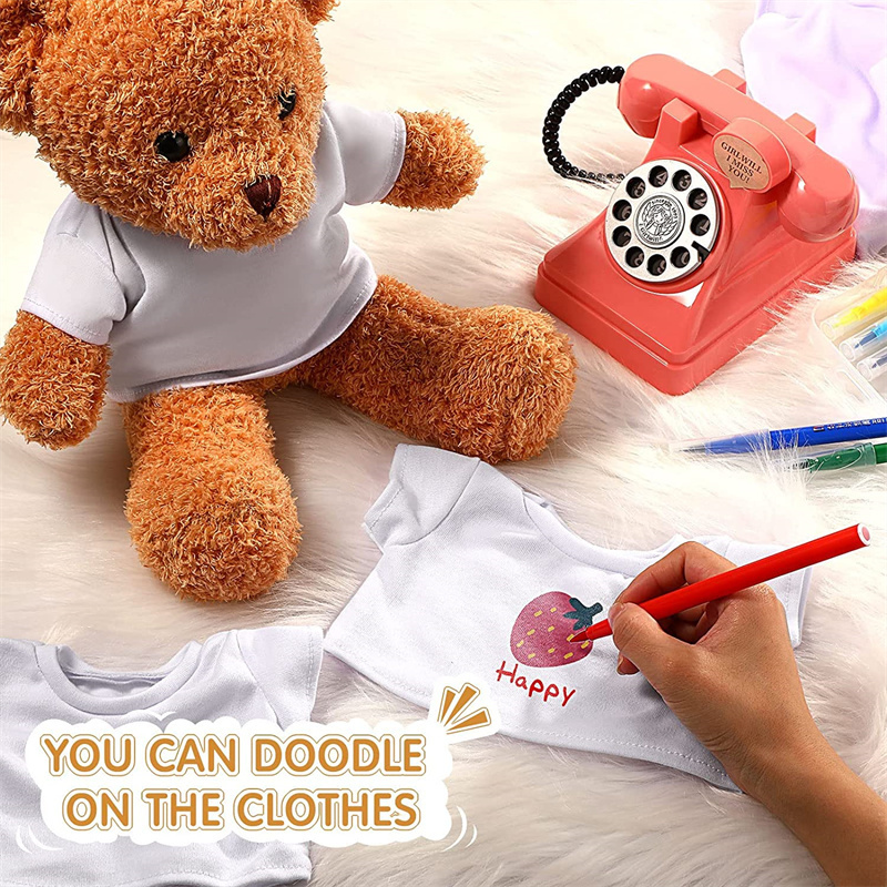Bear Clothes White Doll T Shirts Doll T Shirts | Sublimation Blanks | 50PCS- RafeeSub