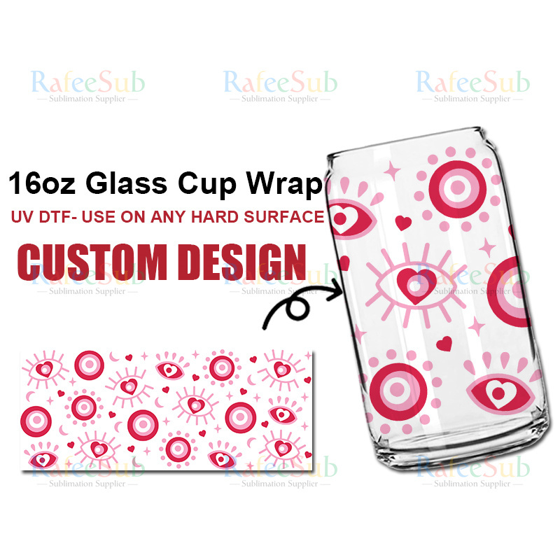 16oz Glass Can UV DTF Cup Wrap Transfers - RafeeSub